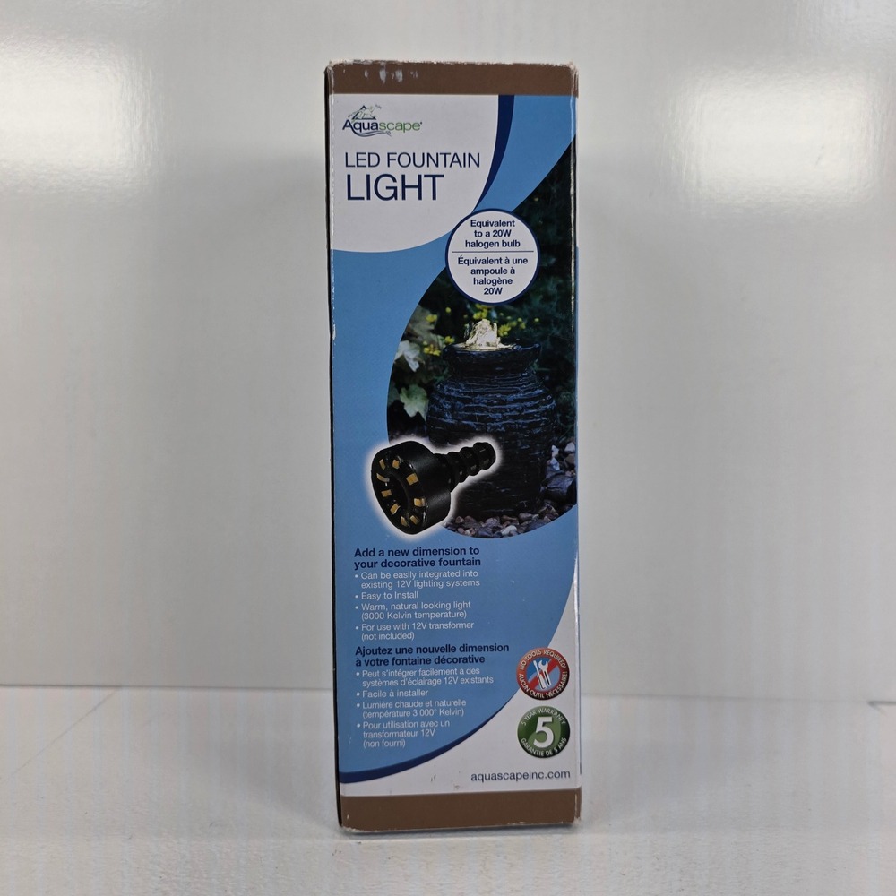 Aquascape 84008 LED Fountain Light 2.5W 12V Warm White 3000K 15ft Cord New